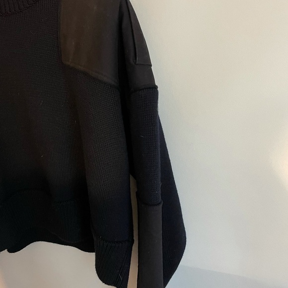 Zara Women Studio Chunky Knit Wool Studio Black Patch Button - Picture 6 of 8